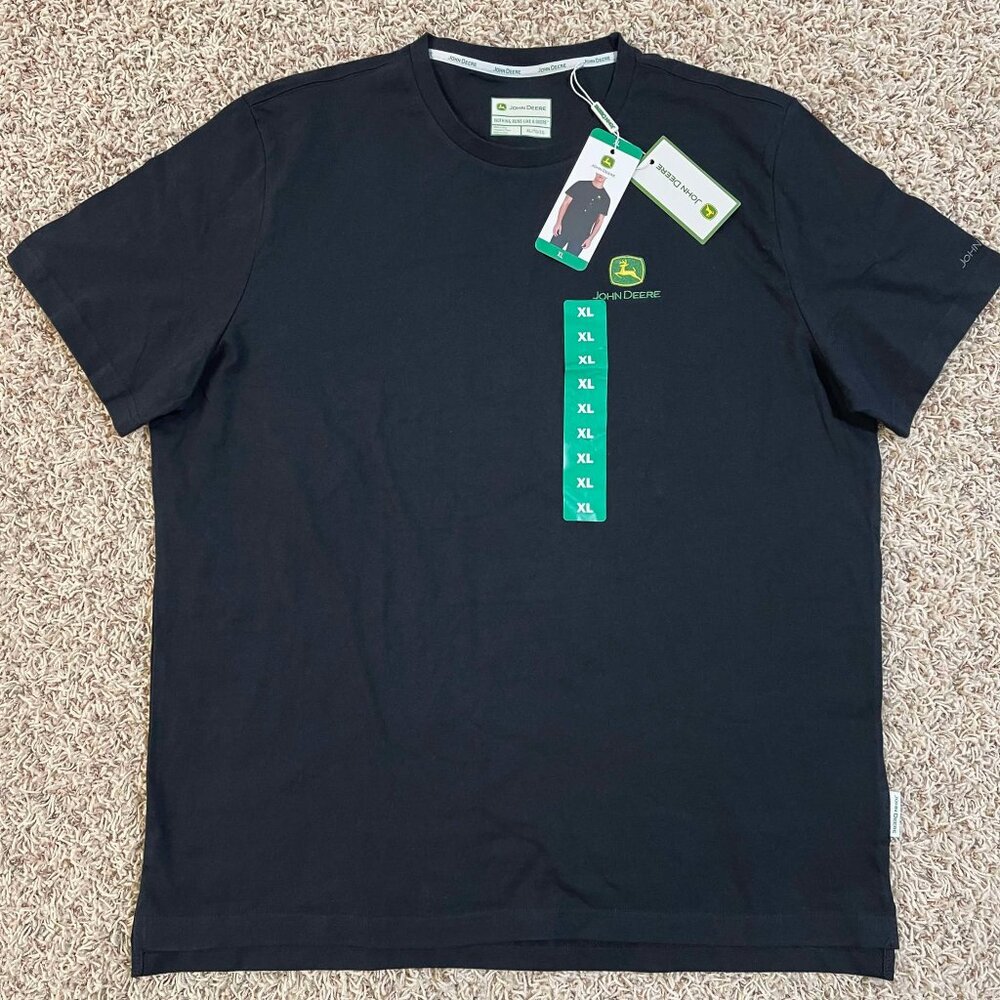 John Deere Men’s Short Sleeve Tee T-Shirt Black, Size XL (New)